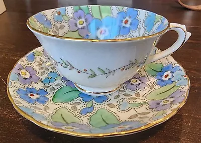 Buy Plant Tuscan Bone China Tea Cup And Saucer Made In England Pastel Floral Pattern • 18.94£