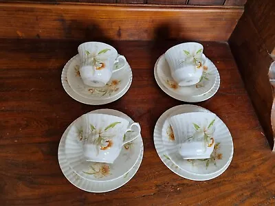 Buy Vintage Worcester Spode Hammersley Bone China Orchid Pattern Four Trios • 25£