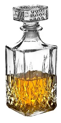 Buy Whiskey Wine Brandy Bourbon Sherry Liqueur Alcohol Decanter Square Glass Bottle • 8.99£