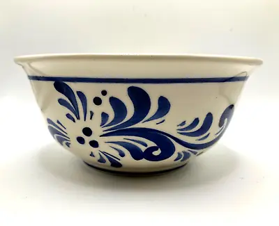 Buy VIANAGRES Portuguese Hand Painted Stoneware Pottery Bowl Blue Cream Floral • 12.24£