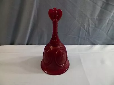 Buy Fenton Red Glass Patriotic Bicentennial Bell W/ Eagle Finial INV3 • 9.10£