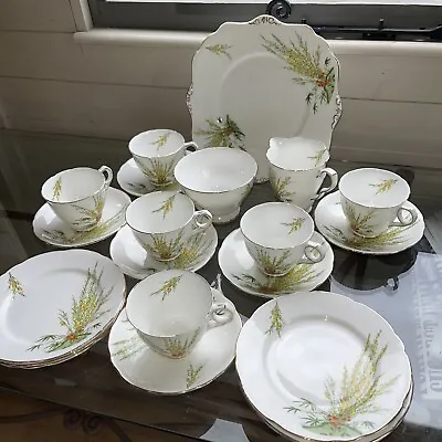 Buy Vintage Royal Stafford Bone China Tea Set “ Broom “ Pattern 787047  21 Pieces • 45£
