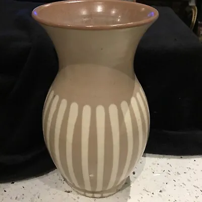 Buy Large Retro 23.5 Cms H. Vintage Prinknash Abbey Pottery Vase In Fawn&cream • 19£