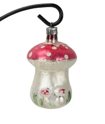 Buy Vintage  Blown Glass Mushroom, Toadstool Christmas Ornament Poland (4) • 24.01£