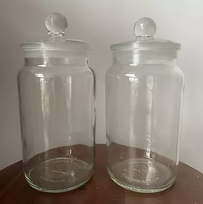 Buy 2 Vintage Ravenhead 9.5  Large Glass Storage Sweet Jars With Ground GlassStopper • 29.97£