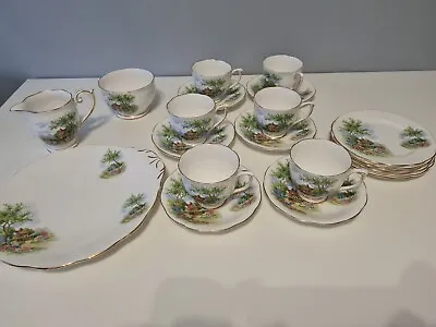 Buy Queen Anne Tudor Cottage Fine Bone China Afternoon Tea Set Vintage 1950s Rare. • 99£