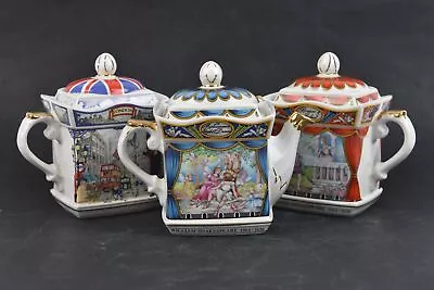 Buy 3 Sadler Tea Pots Porcelain London Rome & Juliet Midsummer Night's Dream • 29.99£