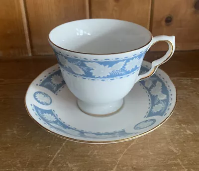 Buy Vintage Royal Vale Bone China Tea Cup And Saucer Blue Floral Pat 8681 • 12.99£