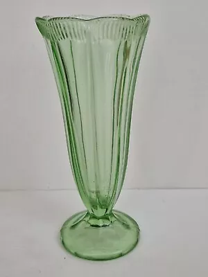 Buy UNBRANDED FOREIGN  ~GREEN RIBBED~  7  Glass Vase • 12£