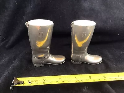 Buy Vintage British Pair Of Miniature Silver Plated Hunting Boots For Shots • 23.75£