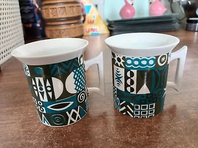 Buy 2 Portmeirion Pottery Tivoli Design Coffee Cups - Vintage Collectable 1964 • 5.50£