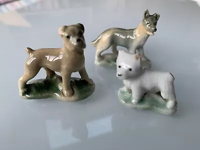 Buy Vintage Wade Whimsies 1st Animals 1950s Dogs X 3, Alsatian Boxer Highland Terri • 4£