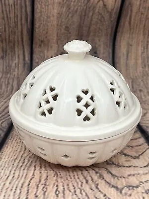 Buy Royal Creamware Reticulated Pottery. Decorative Lidded Pot Pourri/Trinket Pot. • 14£