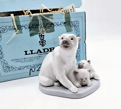 Buy Lladro Polar Bear With Cubs 6  Figurine 5424 Antonio Ramos In Original Box  • 108.96£
