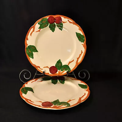 Buy Franciscan Apple Set 2 Luncheon Plates 9 5/8  Red Green Brown 1949-1953 HTF • 43.41£