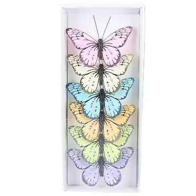 Buy Gisela Graham Butterfly Easter Decorations Clip On Colourful Home Ornaments • 6.99£