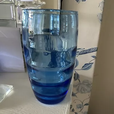Buy Whitefriars Blue Glass Vase - 16.5cm Tall, 8.5cm Wide At The Top • 20£