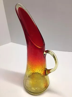 Buy Amberina Crackle Glass Pitcher 12  Tall • 28.94£