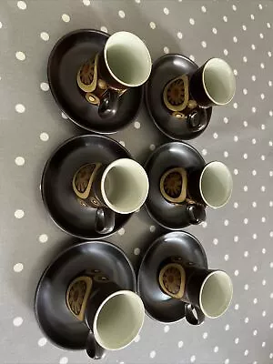 Buy Denby Arabesque Coffee Cans And Saucers (6) • 14.99£