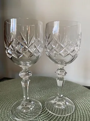 Buy Vintage Pair Of Bohemian Harmony  Cut Lead Crystal Red Wine Glasses  • 14.99£
