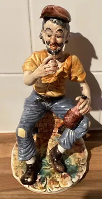 Buy Large Capodimonte Figurine Drinking Hobo With Wine RARE COLLECTABLE VGC • 37.99£