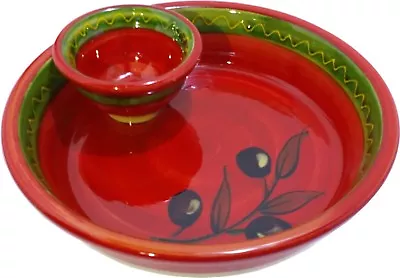 Buy Olive Dish With Bowl For Pips 18 X 5 Cm Spanish Handmade Ceramic Pottery  • 14.99£