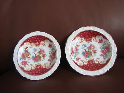 Buy  Paragon Rockingham Red Pattern  Two Small Pin/trinket Dishes 4 5/8 Inches VGC  • 8.50£