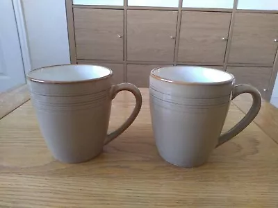 Buy Pair Of Vintage Denby Intro Alfresco Light Brown Striped Coffee/Tea Mugs • 8.99£