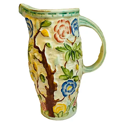 Buy Indian Tree Pottery Jug  H J Wood Vintage Flowers Blue Vase Pitcher • 24.99£