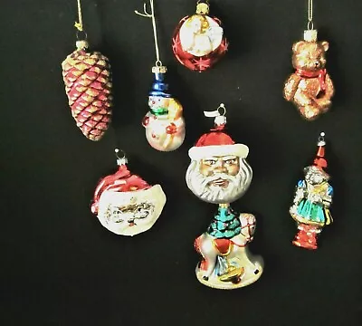 Buy Christmas Tree Ornaments  Lot Of (8) Glass Figural West Germany & Poland • 37.58£