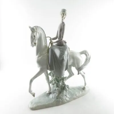 Buy Lladro 4516 White Horse Girl Figurine Horseback Pottery Doll Western Ceramic • 378.55£