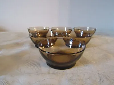Buy Vintage Retro Duralex Smoke Glass Set Of 6 Trifle Bowls Sundae Dishes 11cm Diame • 9.59£