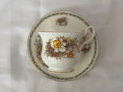 Buy CUP & SAUCER SET Queen's Fine Bone China 1875 Birthday Flower Of Month March • 11.34£