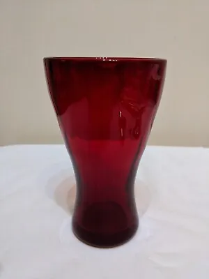 Buy Ruby Red Whitefriars Optic Ribbed Waisted Vase C1960 Geoffrey Baxter  • 9.99£