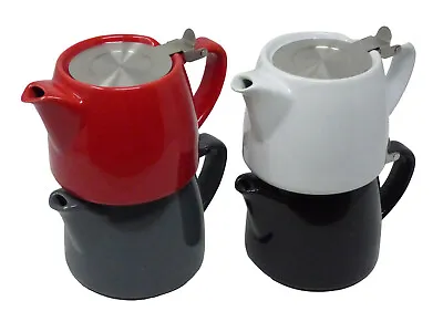Buy Ceramic Stump Teapot 18oz/530ml With Stainless Steel Infuser And Lid. • 21.95£