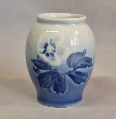 Buy Vintage Small Porcelain Vase By Bing & Grondahl (671) Featuring A Christmas Rose • 9.95£