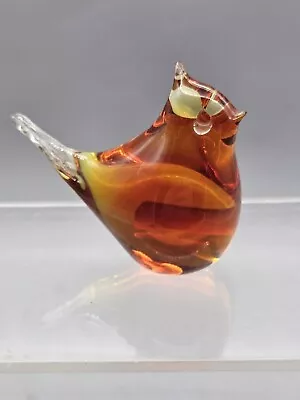 Buy Art Glass Amberina Bird Figurine Paperweight UV Light Reactive Mantorp Sweden • 28.34£