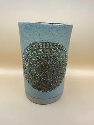 Buy Vintage Padarn Pottery Welsh Studio Embossed Cylinder Vase  • 14£