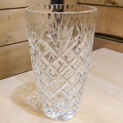 Buy Vase Oxford Crystal Cut Diamond Grid Fans 24% Lead Badash   Swanky Barn • 32.16£