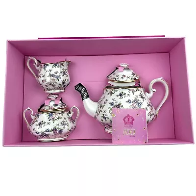 Buy Royal Albert 100 Years 1940s English Chintz 3-Piece Tea Set #40017572 Boxed READ • 182.21£