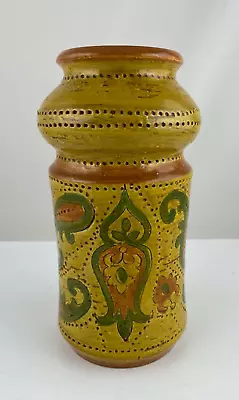 Buy Vintage Bitossi Vase For Rosenthal Netter Italian Pottery Yellow Paisley MCM • 81.65£