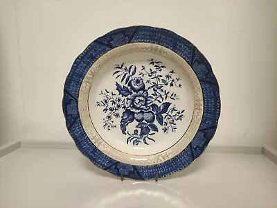 Buy Vtg BOOTHS Silicon China Deep Plate, ⌀24cm, White And Blue, USED • 20£