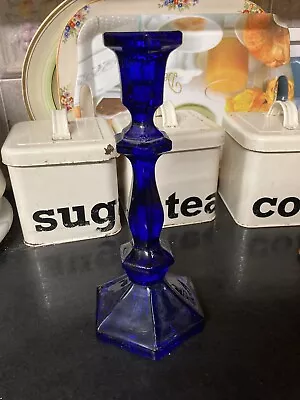 Buy Blue Glass Candle Stick Preowned  • 8£