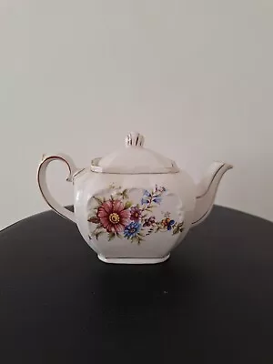 Buy Rare Vintage Sadler Cube Shaped Floral Gilded Teapot • 5.99£