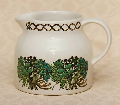 Buy Taunton Vale Vintage Large White Pottery Jug Vase Green Botanical Pattern • 17£
