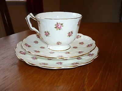 Buy Aynsley Hathaway Rose Ditsy Pink Rose Trio Cup Saucer Side Plate • 8.99£