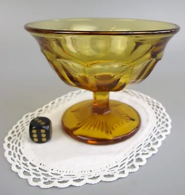 Buy 1930's Vintage Davidson's Amber Glass  Chippendale Footed Sherbet Dessert Bowl. • 8.99£