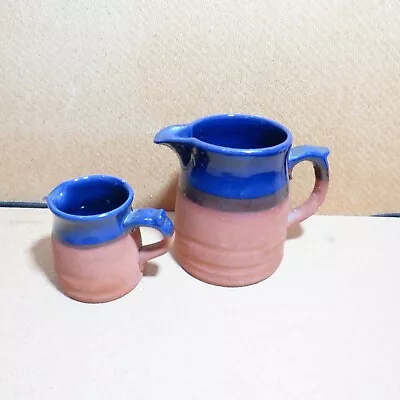 Buy C.H. Brannam Pottery Royal Barum Ware Brown & Blue Rim Cream / Milk Jugs • 12.90£