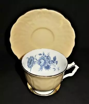 Buy Aynsley Bone China 29 Yellow, Blue Floral Gold, Coffee Tea Cup & Saucer Set • 42.68£