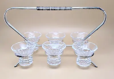 Buy Vintage Deco Hand Cut Bavarian Crystal Cordial Shot Glass Set W/ Caddy Bar Ware • 48.02£
